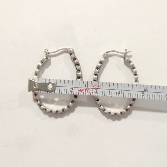 925 Sterling Silver Hoop Huggie Earrings Round Marcasites Signed A Jewelry Lot - Picture 10 of 14